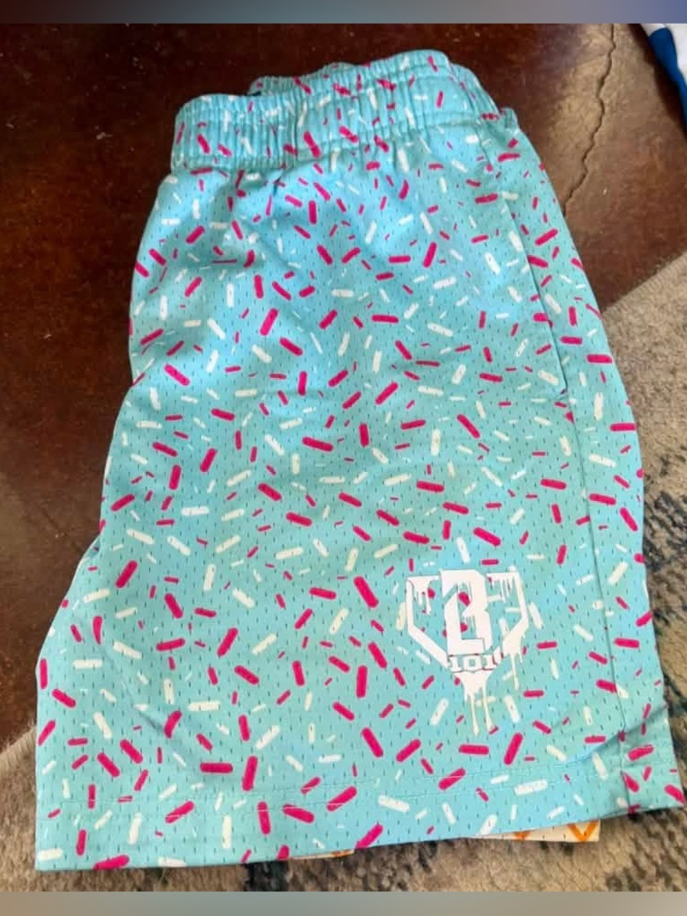 Youth Turquoise Sprinkle Print Shorts - Baseball Lifestyle 101 XL